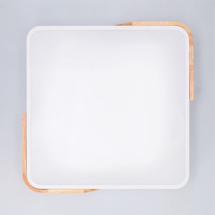 Brilagi - himmennettävä LED-kattovalaisin PILANA LED/48W/230V 3000-6500K tammi/valkoinen 42x42 cm + kaukosäädin