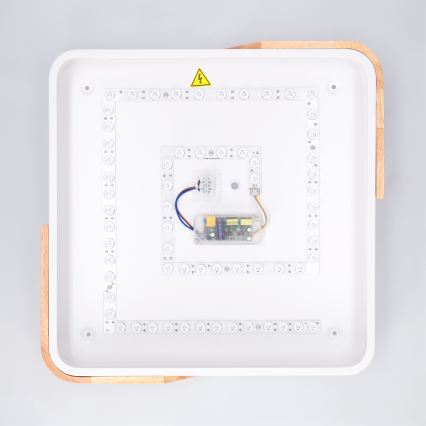 Brilagi - himmennettävä LED-kattovalaisin PILANA LED/48W/230V 3000-6500K tammi/valkoinen 42x42 cm + kaukosäädin