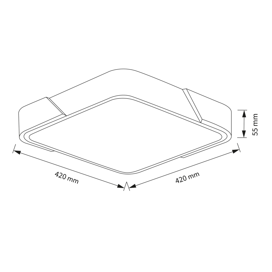 Brilagi - himmennettävä LED-kattovalaisin PILANA LED/48W/230V 3000-6500K tammi/valkoinen 42x42 cm + kaukosäädin