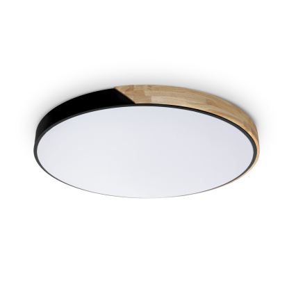 Brilagi - LED himmennettävä kattovalaisin PILANA LED/72W/230V 3000-6500K tammi/musta halkaisija 80 cm + kaukosäädin