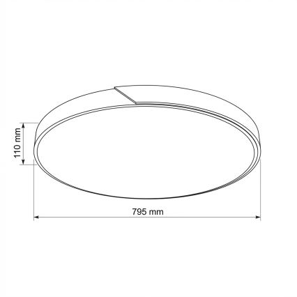 Brilagi - LED himmennettävä kattovalaisin PILANA LED/72W/230V 3000-6500K tammi/musta halkaisija 80 cm + kaukosäädin