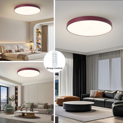 Brilagi - Himennettävä LED-valaisin POOL SMART LED/100W/230V Ø 80 cm, Wi-Fi Tuya + kaukosäädin, burgundinpunainen