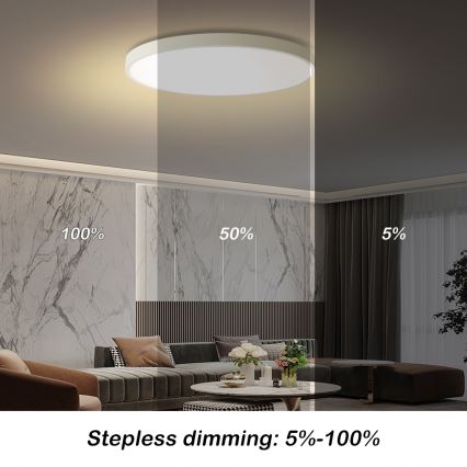 Brilagi - himmennettävä LED-kattovalaisin POOL SMART LED/100W/230V 3000-6000K halkaisija 80 cm Wi-Fi Tuya valkoinen + kaukosäädin
