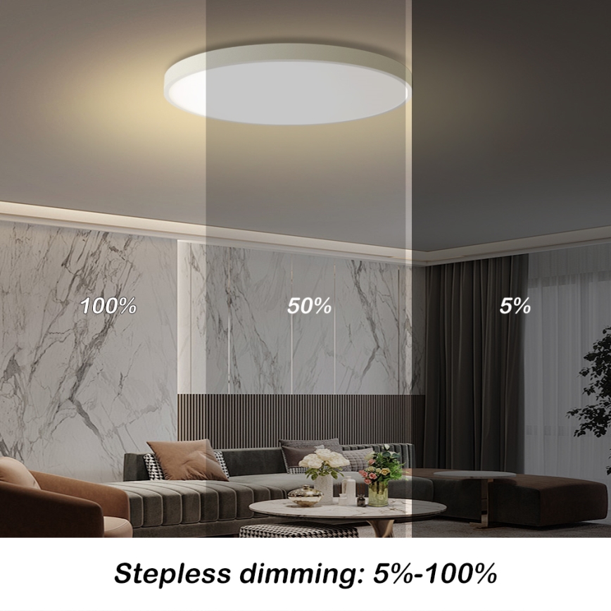 Brilagi - himmennettävä LED-kattovalaisin POOL SMART LED/100W/230V 3000-6000K halkaisija 80 cm Wi-Fi Tuya valkoinen + kaukosäädin