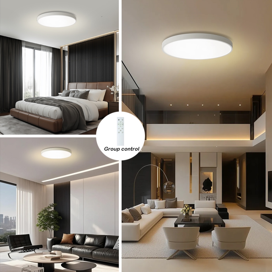 Brilagi - himmennettävä LED-kattovalaisin POOL SMART LED/100W/230V 3000-6000K halkaisija 80 cm Wi-Fi Tuya valkoinen + kaukosäädin