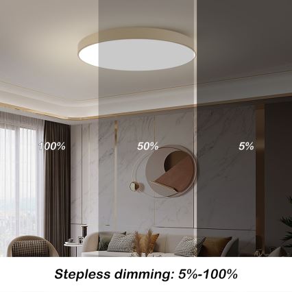 Brilagi - POOL SMART himmennettävä LED-kattovalaisin LED/128W/230V 3000-6000K 100 cm beige Wi-Fi Tuya + kaukosäädin