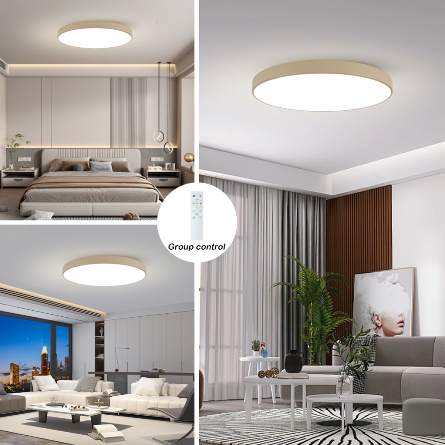 Brilagi - POOL SMART himmennettävä LED-kattovalaisin LED/128W/230V 3000-6000K 100 cm beige Wi-Fi Tuya + kaukosäädin