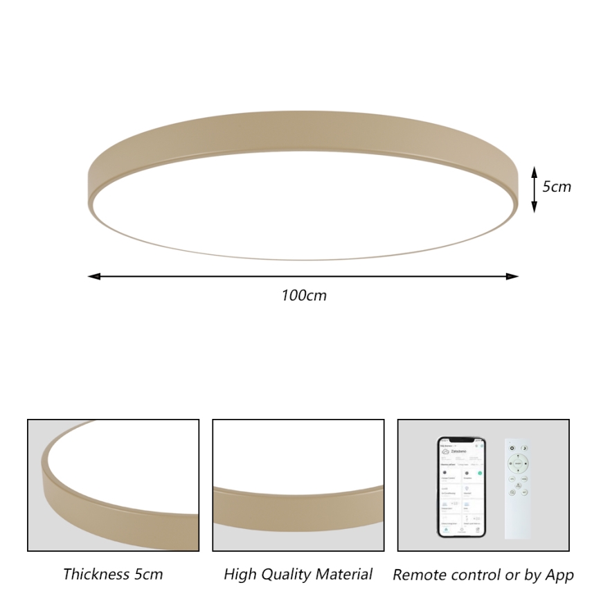 Brilagi - POOL SMART himmennettävä LED-kattovalaisin LED/128W/230V 3000-6000K 100 cm beige Wi-Fi Tuya + kaukosäädin