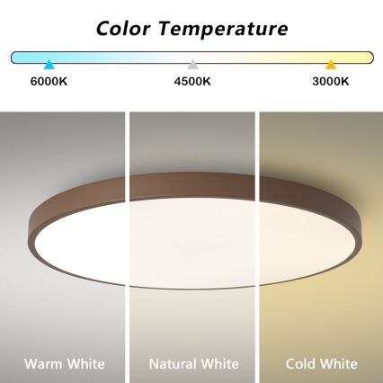 Brilagi - himmennettävä LED-valaisin POOL SMART LED/128W/230V halkaisija 100 cm Wi-Fi Tuya + kaukosäädin ruskea