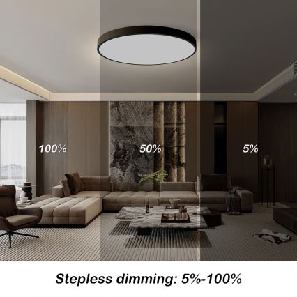Brilagi - Himennettävä LED-kattovalaisin POOL SMART LED/128W/230V 3000-6000K halkaisija 100 cm Wi-Fi Tuya musta + kaukosäädin
