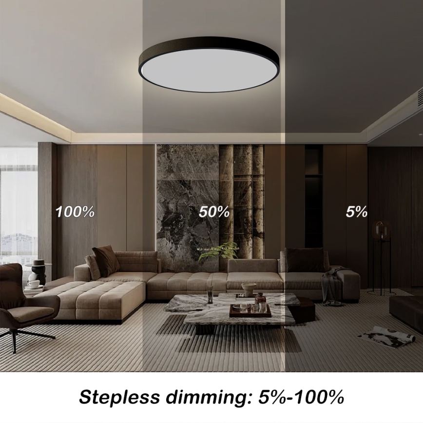 Brilagi - Himennettävä LED-kattovalaisin POOL SMART LED/128W/230V 3000-6000K halkaisija 100 cm Wi-Fi Tuya musta + kaukosäädin