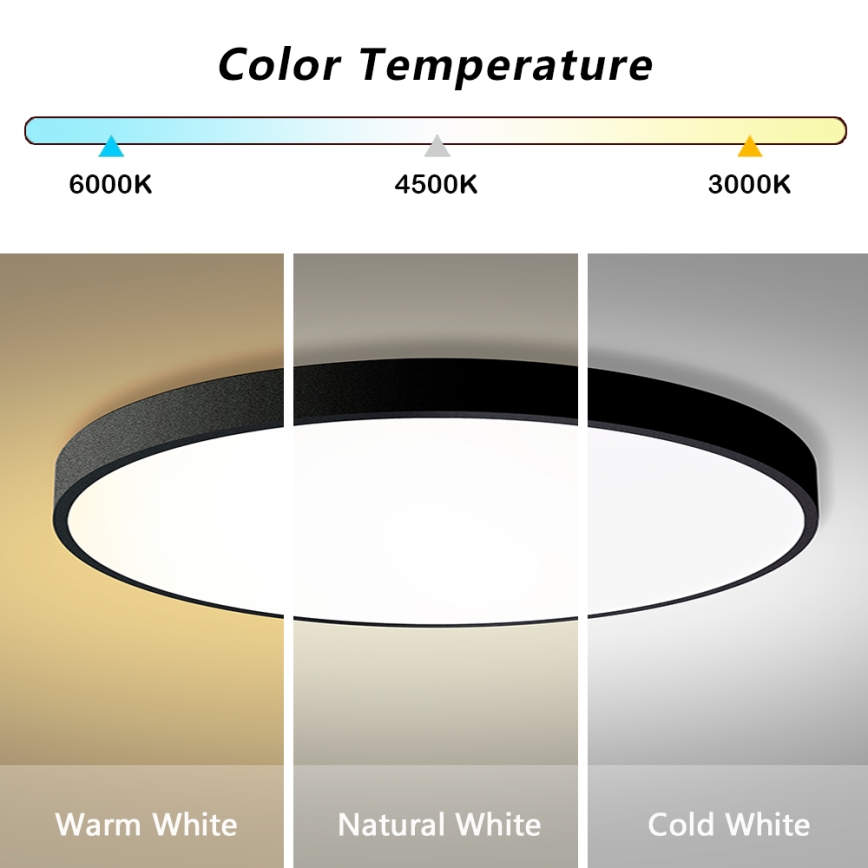 Brilagi - Himennettävä LED-kattovalaisin POOL SMART LED/128W/230V 3000-6000K halkaisija 100 cm Wi-Fi Tuya musta + kaukosäädin