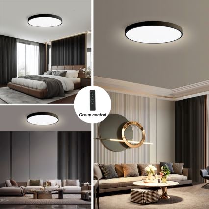 Brilagi - Himennettävä LED-kattovalaisin POOL SMART LED/128W/230V 3000-6000K halkaisija 100 cm Wi-Fi Tuya musta + kaukosäädin