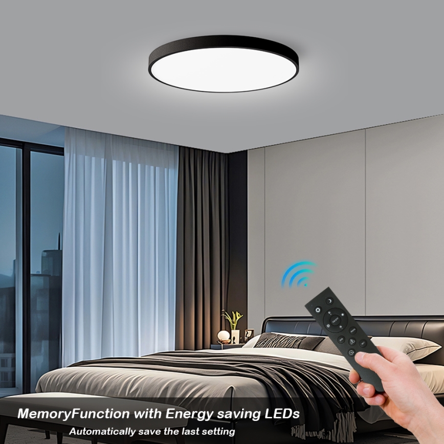 Brilagi - Himennettävä LED-kattovalaisin POOL SMART LED/128W/230V 3000-6000K halkaisija 100 cm Wi-Fi Tuya musta + kaukosäädin