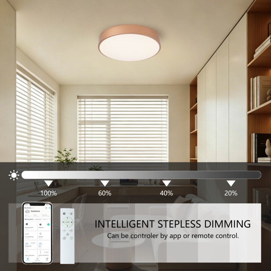 BRILAGI - LED-himmennettävä kattovalaisin POOL SMART LED/48W/230V 3000-6000K halkaisija 40 cm Wi-Fi Tuya pronssinvärinen + kaukosäädin