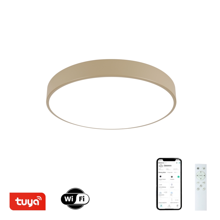 Brilagi - Himmennettävä POOL SMART LED-kattovalaisin 48W, 230V, 3000–6000K, halkaisija 40 cm, Wi-Fi Tuya, beige + kaukosäädin