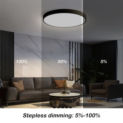 Brilagi - LED himmennettävä kattovalaisin POOL SMART LED/60W/230V 50 cm 3000-6000K Wi-Fi Tuya + kaukosäädin musta