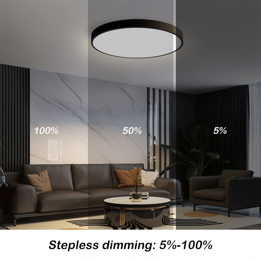 Brilagi - LED himmennettävä kattovalaisin POOL SMART LED/60W/230V 50 cm 3000-6000K Wi-Fi Tuya + kaukosäädin musta