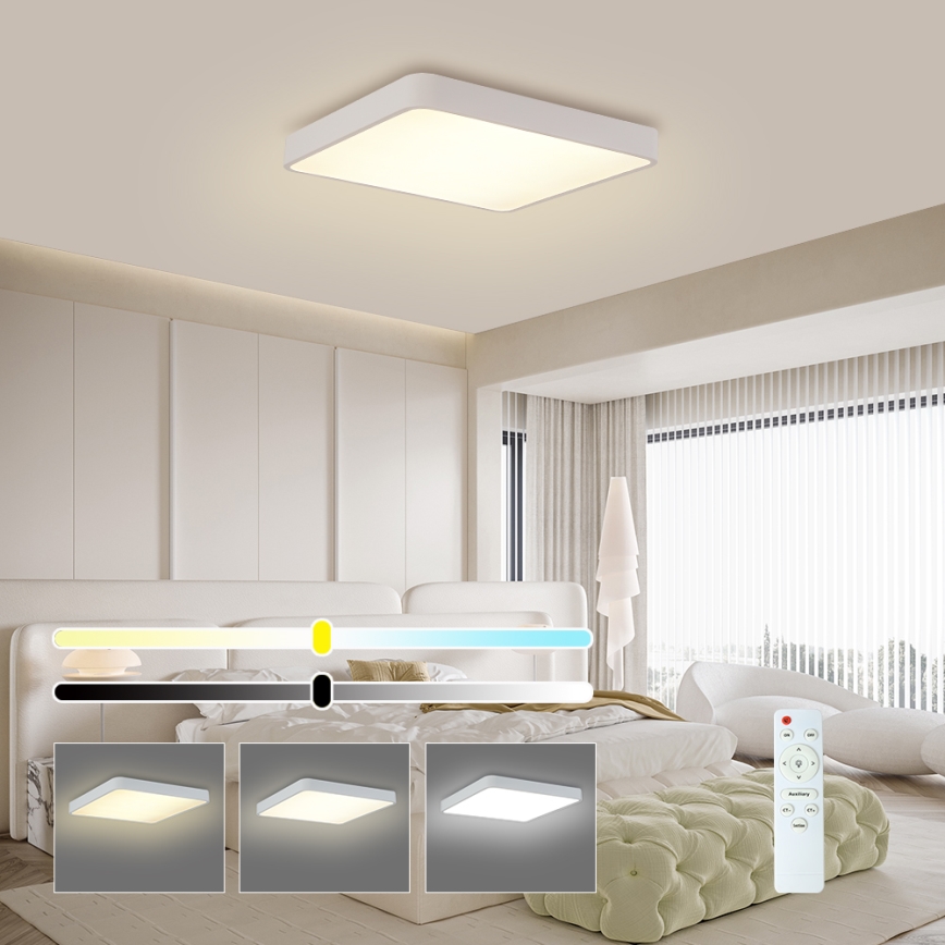 Brilagi - LED himmennettävä kattovalaisin POOL SQUARE LED/36W/230V 3000-6000K 40x40 cm valkoinen + kaukosäädin