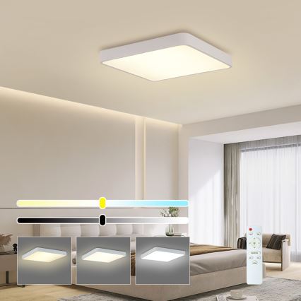 Brilagi - LED himmennettävä kattovalaisin POOL SQUARE LED/48W/230V 3000-6000K 50x50 cm valkoinen + kaukosäädin