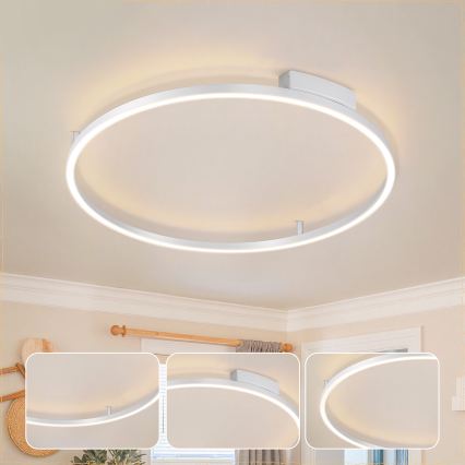 Brilagi - Himennettävä LED-kattovalaisin PORTOFINO LED/60W/230V 3000-6000K halkaisija 80 cm hopeanvärinen + kaukosäädin