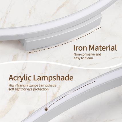 Brilagi - Himmennettävä LED-katto­valaisin PORTOFINO LED/85W/230V 3000-6000K halkaisija 120 cm hopea + kaukosäädin