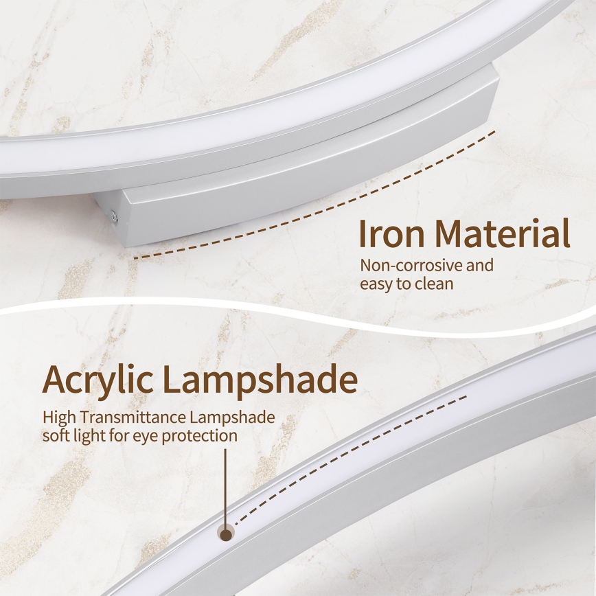 Brilagi - Himmennettävä LED-katto­valaisin PORTOFINO LED/85W/230V 3000-6000K halkaisija 120 cm hopea + kaukosäädin