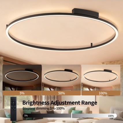 Brilagi - Himennettävä LED-kattovalaisin PORTOFINO LED/85W/230V 3000-6000K halkaisija 120 cm musta + kaukosäädin