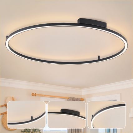 Brilagi - himmennettävä LED-kattovalaisin PORTOFINO LED/85W/230V 3000–6000K Ø 120 cm musta + kaukosäädin