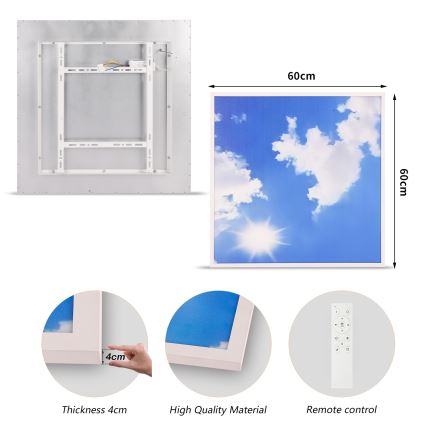 Brilagi - SLIMFRAME himmennettävä LED-kattovalaisin LED/58W/230V 60x60 cm 3000-6000K hopea/sininen + kauko-ohjain