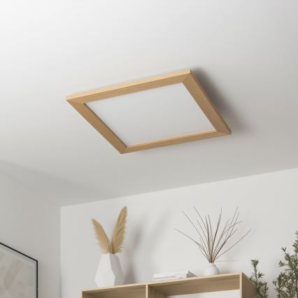 Brilagi - himmennettävä LED-kattovalaisin SLIMFRAME WOOD LED/36W/230V 49,5x49,5 cm 3000-6000K ruskea + kaukosäädin