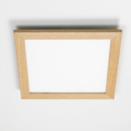 Brilagi - himmennettävä LED-kattovalaisin SLIMFRAME WOOD LED/36W/230V 49,5x49,5 cm 3000-6000K ruskea + kaukosäädin