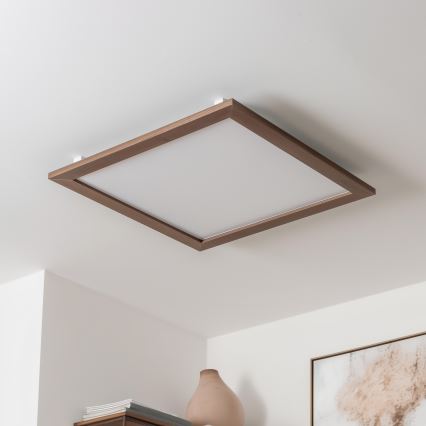 Brilagi - himmennettävä LED-kattovalaisin SLIMFRAME WOOD LED/58W/230V 64x64 cm 3000-6000K tummanruskea + kauko-ohjain