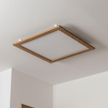 Brilagi - Himmennettävä LED-kattovalaisin SLIMFRAME WOOD LED/58W/230V 64x64 cm 3000-6000K ruskea + kaukosäädin