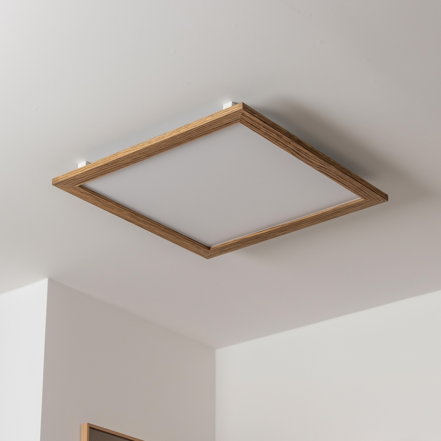 Brilagi - Himmennettävä LED-kattovalaisin SLIMFRAME WOOD LED/58W/230V 64x64 cm 3000-6000K ruskea + kaukosäädin