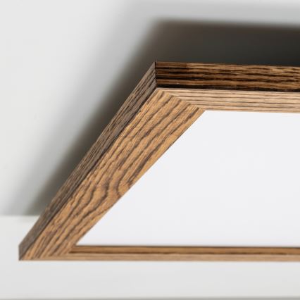 Brilagi - Himmennettävä LED-kattovalaisin SLIMFRAME WOOD LED/58W/230V 64x64 cm 3000-6000K ruskea + kaukosäädin