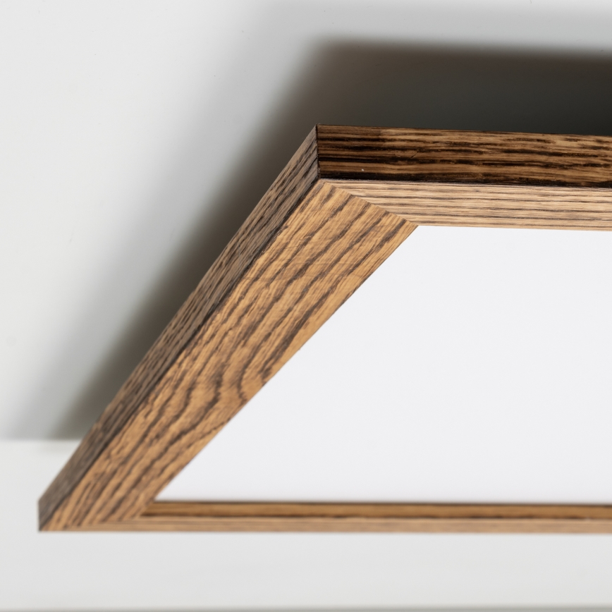 Brilagi - Himmennettävä LED-kattovalaisin SLIMFRAME WOOD LED/58W/230V 64x64 cm 3000-6000K ruskea + kaukosäädin