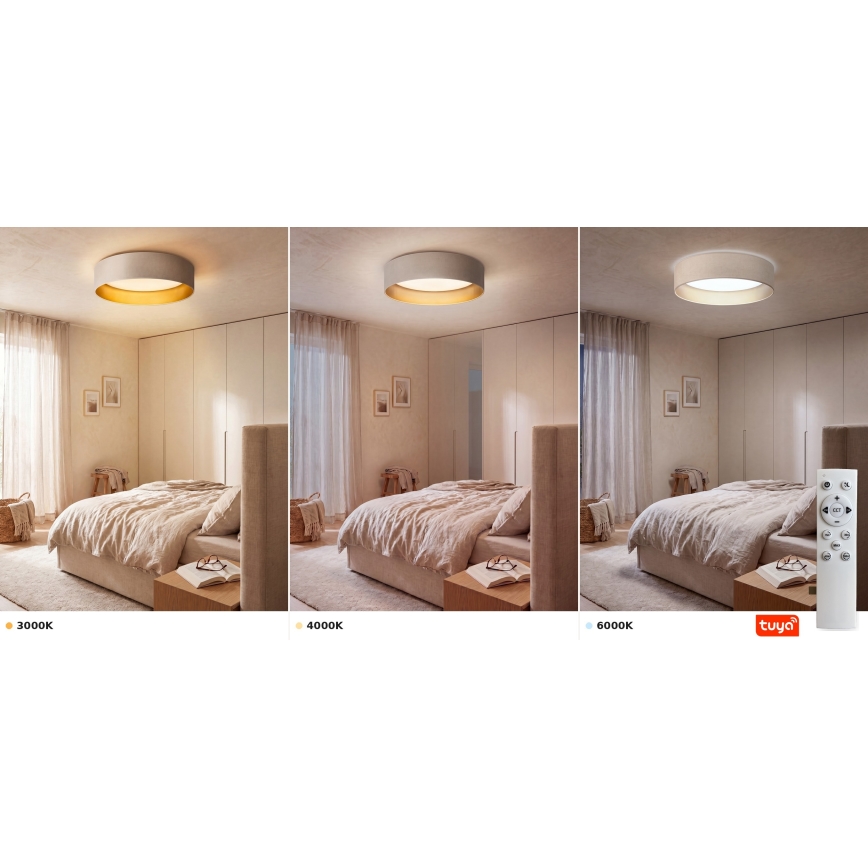 Brilagi - Himmennettävä LED-kattovalaisin VELVET SMARTIX STARS LED/24W/230V 3000-6000K halkaisija 45 cm kerma/kulta Wi-Fi Tuya Beacon + kaukosäädin