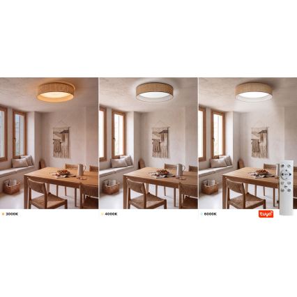 BRILAGI - LED-himmennettävä kattovalaisin VELVET SMARTIX STARS LED/24W/230V 3000-6000K halkaisija 45 cm beige Wi-Fi Tuya Beacon + kaukosäädin