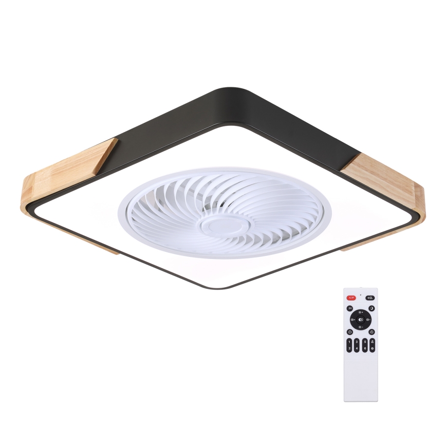 Brilagi - LED himmennettävä kattovalaisin tuulettimella LED/30W/230V 3000-6500K musta/tammi + kaukosäädin