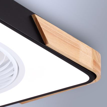 Brilagi - LED himmennettävä kattovalaisin tuulettimella LED/30W/230V 3000-6500K musta/tammi + kaukosäädin
