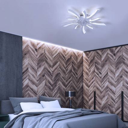 Brilagi - LED himmennettävä kattovalaisin tuulettimella LED/50W/230V 3000-6500K valkoinen + kaukosäädin