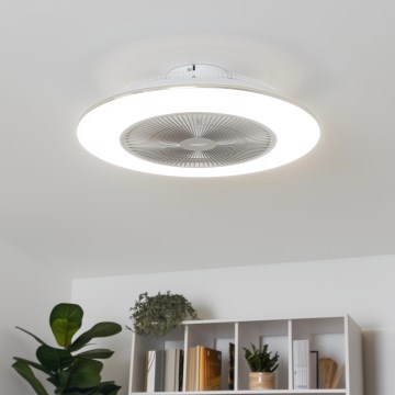 Brilagi - LED himmennettävä valaisin tuulettimella AURA LED/38W/230V 3000-6000K hopea + kaukosäädin