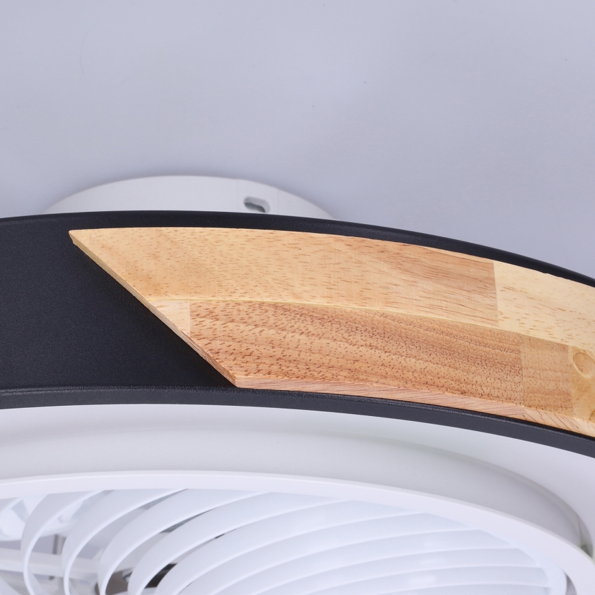 Brilagi - Himmennettävä LED-kattovalaisin tuulettimella LED/30W/230V 3000-6500K halkaisija 50 cm musta/tammi + kaukosäädin