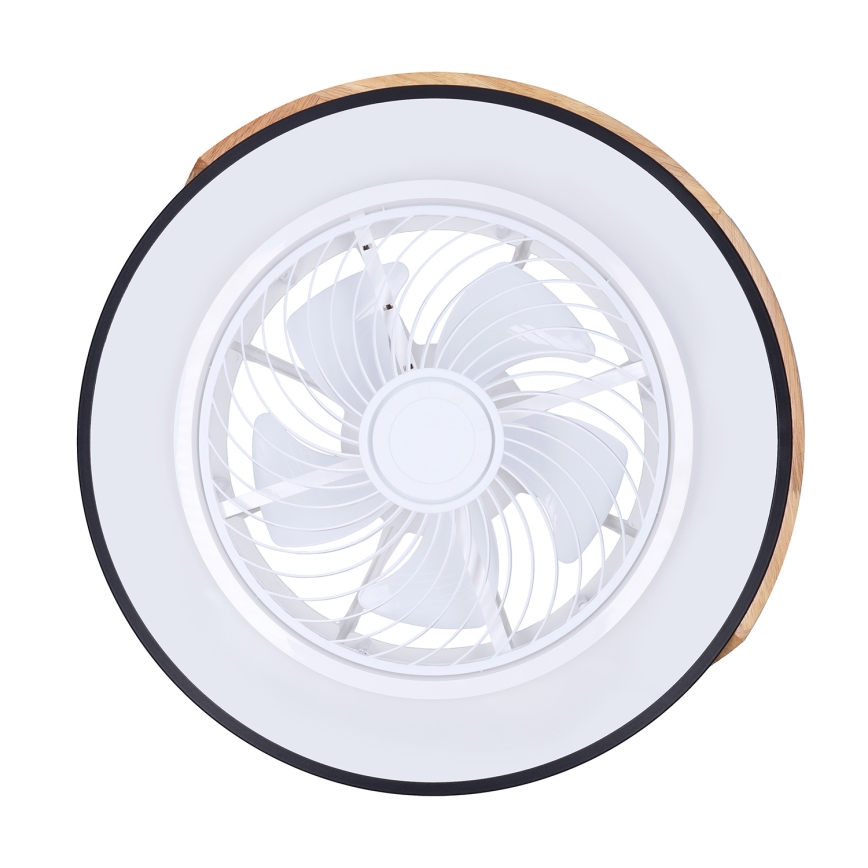 Brilagi - Himmennettävä LED-kattovalaisin tuulettimella LED/30W/230V 3000-6500K halkaisija 50 cm musta/tammi + kaukosäädin