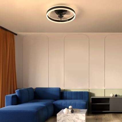 Brilagi - LED himmennettävä kattovalaisin tuulettimella LED/30W/230V 3000-6500K musta + kaukosäädin