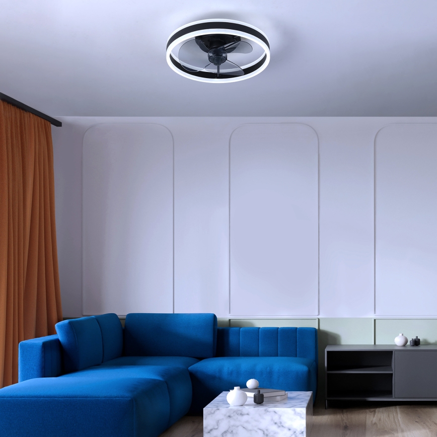 Brilagi - LED himmennettävä kattovalaisin tuulettimella LED/30W/230V 3000-6500K musta + kaukosäädin