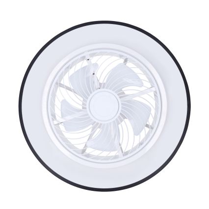Brilagi - LED-himmennettävä kattovalaisin tuulettimella, LED 30 W/230 V, 3000–6500 K, halkaisija 50 cm, musta + kaukosäädin