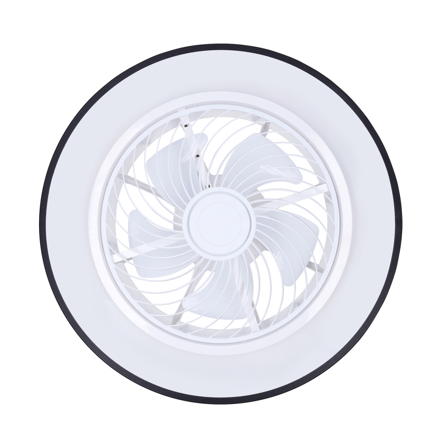 Brilagi - LED-himmennettävä kattovalaisin tuulettimella, LED 30 W/230 V, 3000–6500 K, halkaisija 50 cm, musta + kaukosäädin