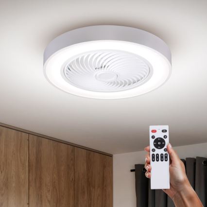 Brilagi - LED-himennettävä kattovalaisin tuulettimella LED/30W/230V 3000-6500K halkaisija 50 cm valkoinen + kaukosäädin